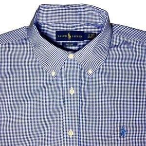 Ralph Lauren Easy Care Check Dress Shirt in Periwinkle Blue/White Men’s 17-34/35
